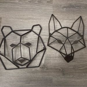 Metal Wall Art 3D Bear & Wolf Head Face Hanging Nursery
Wall Decor.